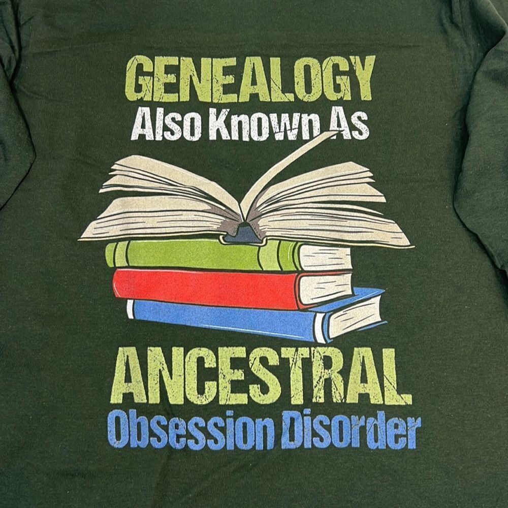 Genealogy. Also Known as Ancestral Obsession Disorder Green Long Sleeve Small - Picture 7 of 7